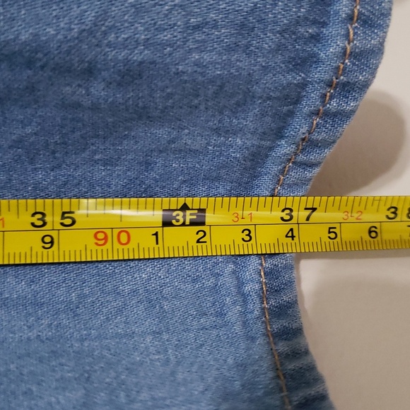 ASOS Maternity 4 Denim Mini Dress Blue Jean Cotton Casual Long Sleeves Classic - Picture 14 of 14